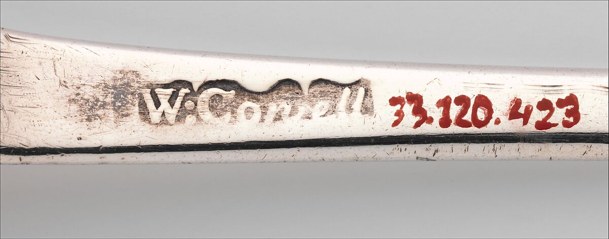 Table Spoon, William Cowell Jr. (1713–1761), Silver, American