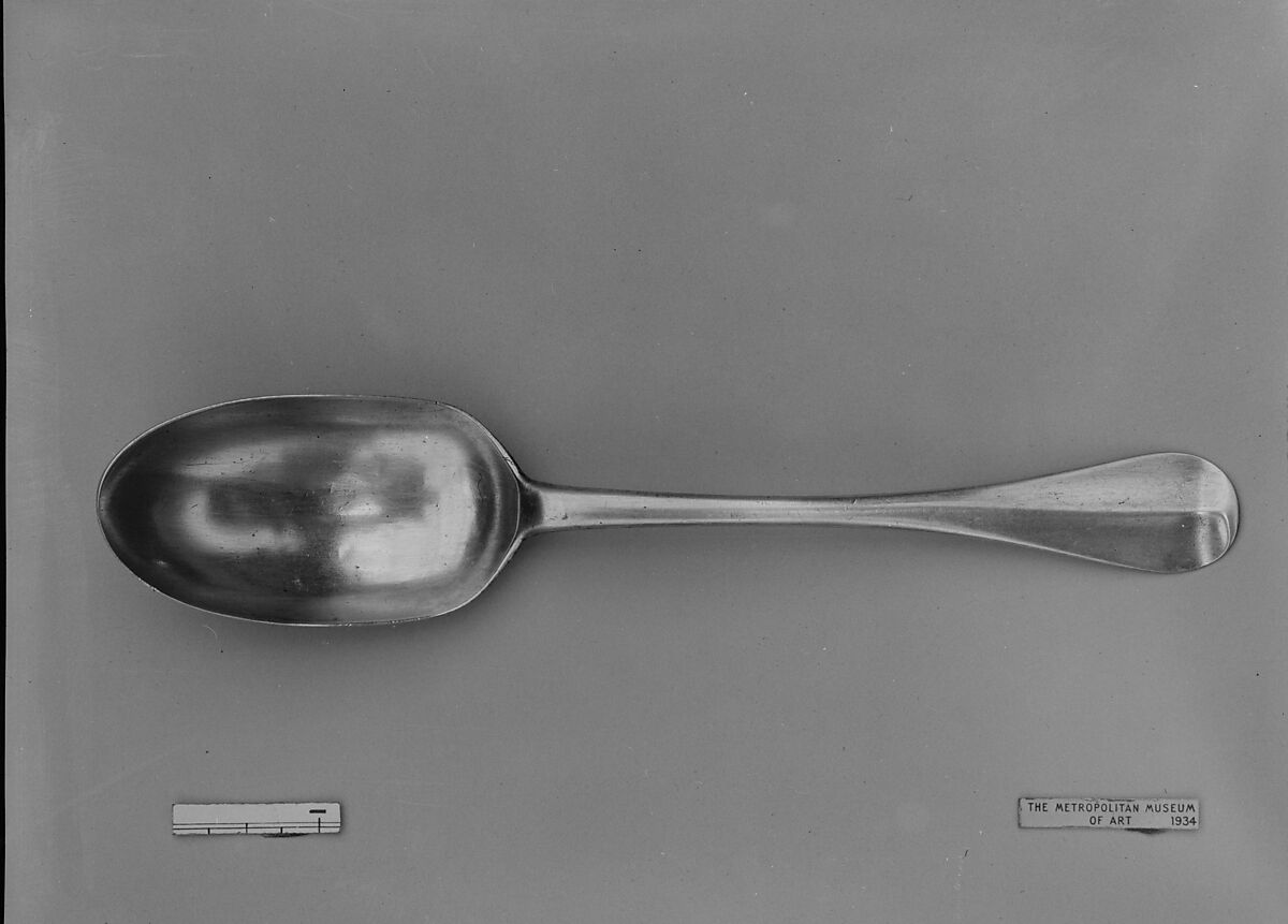 Table Spoon, William Cowell Jr. (1713–1761), Silver, American 