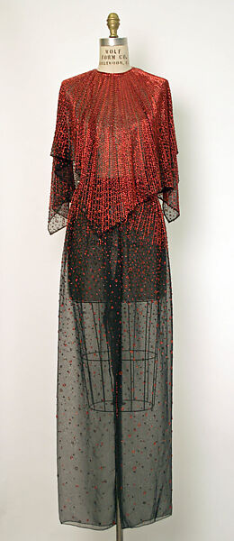 Evening ensemble, Halston (American, Des Moines, Iowa 1932–1990 San Francisco, California), silk, plastic, American 