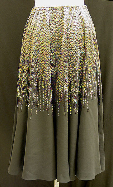 Skirt, Halston (American, Des Moines, Iowa 1932–1990 San Francisco, California), synthetic fiber, plastic, American