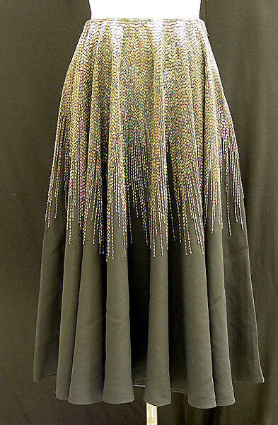 Skirt, Halston (American, Des Moines, Iowa 1932–1990 San Francisco, California), synthetic fiber, plastic, American 