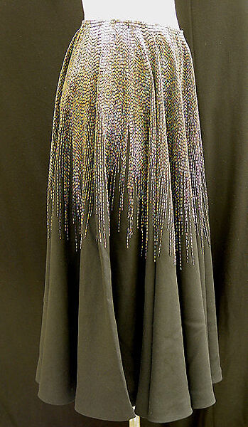 Skirt, Halston (American, Des Moines, Iowa 1932–1990 San Francisco, California), synthetic fiber, plastic, American