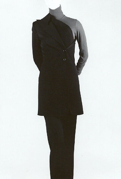 Ensemble, Ann Demeulemeester (Belgian, founded 1985), (a,d) wool; (b) synthetic fiber; (c) viscose, Belgian