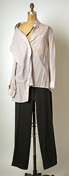 Suit, Ann Demeulemeester (Belgian, founded 1985), (a,c,d) synthetic fiber; (b) rayon, Belgian