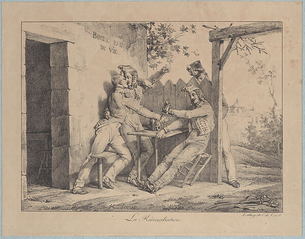 The Reconciliation, Horace Vernet (French, Paris 1789–1863 Paris), Lithograph; only state 