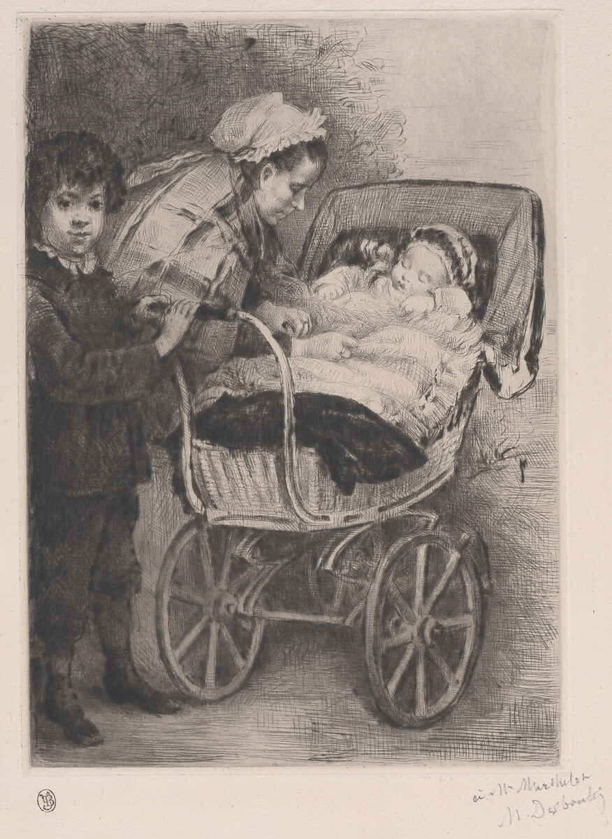 La Sortie de bébé, Marcellin Desboutin (French, Cérilly 1823–1902 Nice), Drypoint; second state of two 