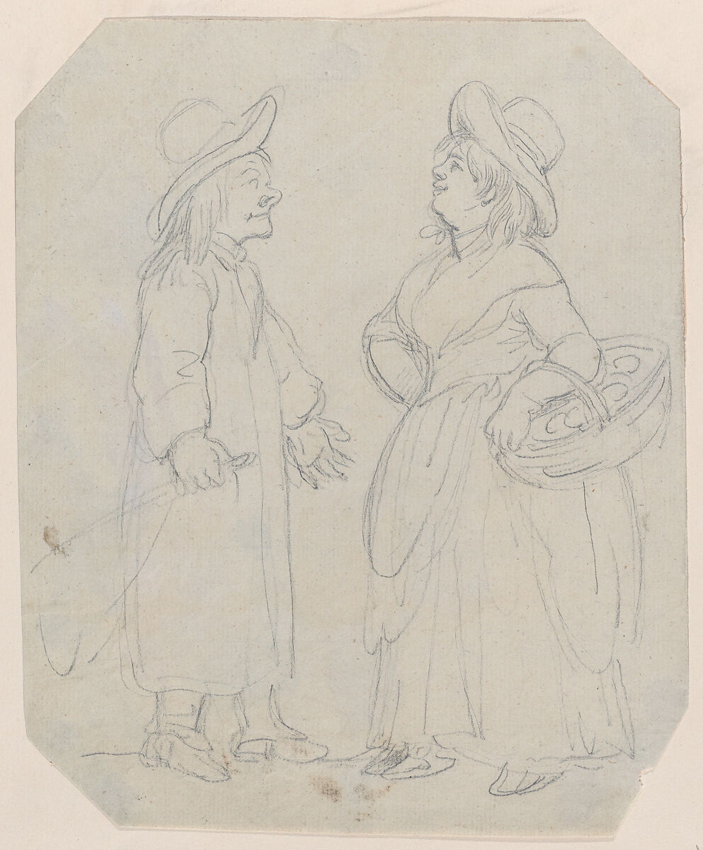Country Lovers, Attributed to George Murgatroyd Woodward (British, 1765–1809 London), Graphite 