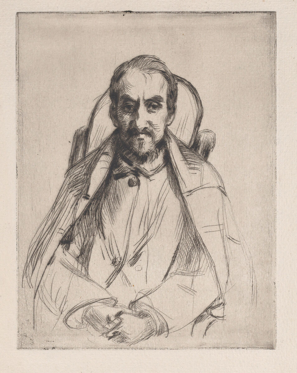 Portrait of an unknown man, Marcellin Desboutin (French, Cérilly 1823–1902 Nice), Drypoint 