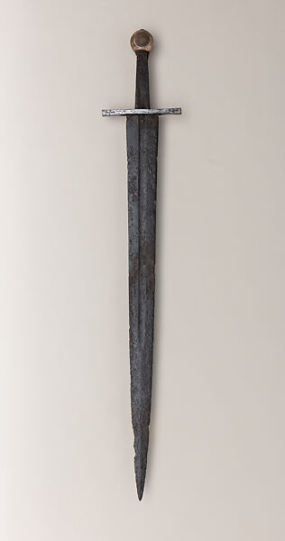 Medieval Sword, Steel, silver, wood, leather, European