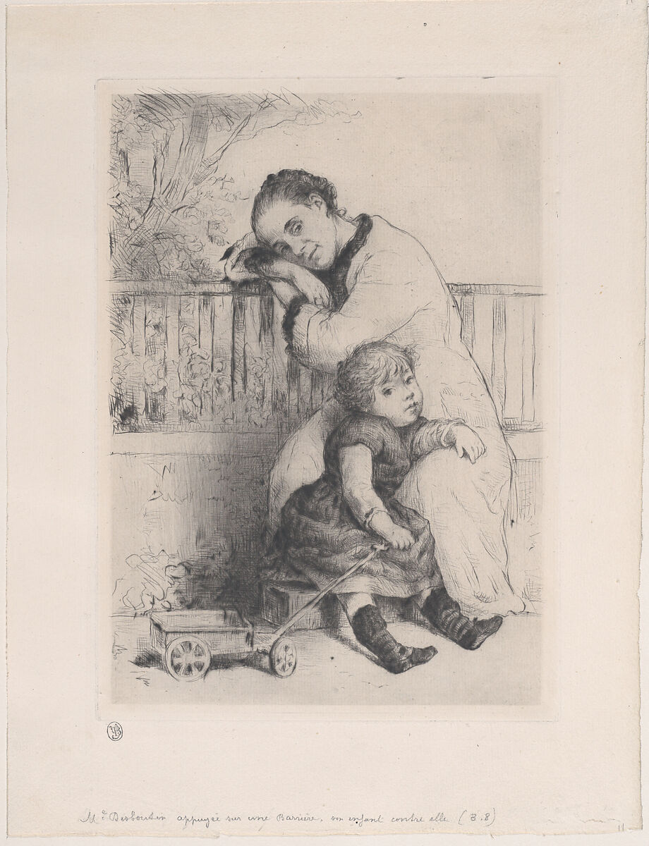 Le Repos de bébé, Marcellin Desboutin (French, Cérilly 1823–1902 Nice), Drypoint; second state of three 