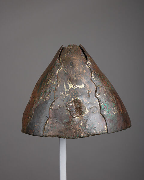 Four-Plate Helmet, Steel, gold, silver, copper alloy, Baltic