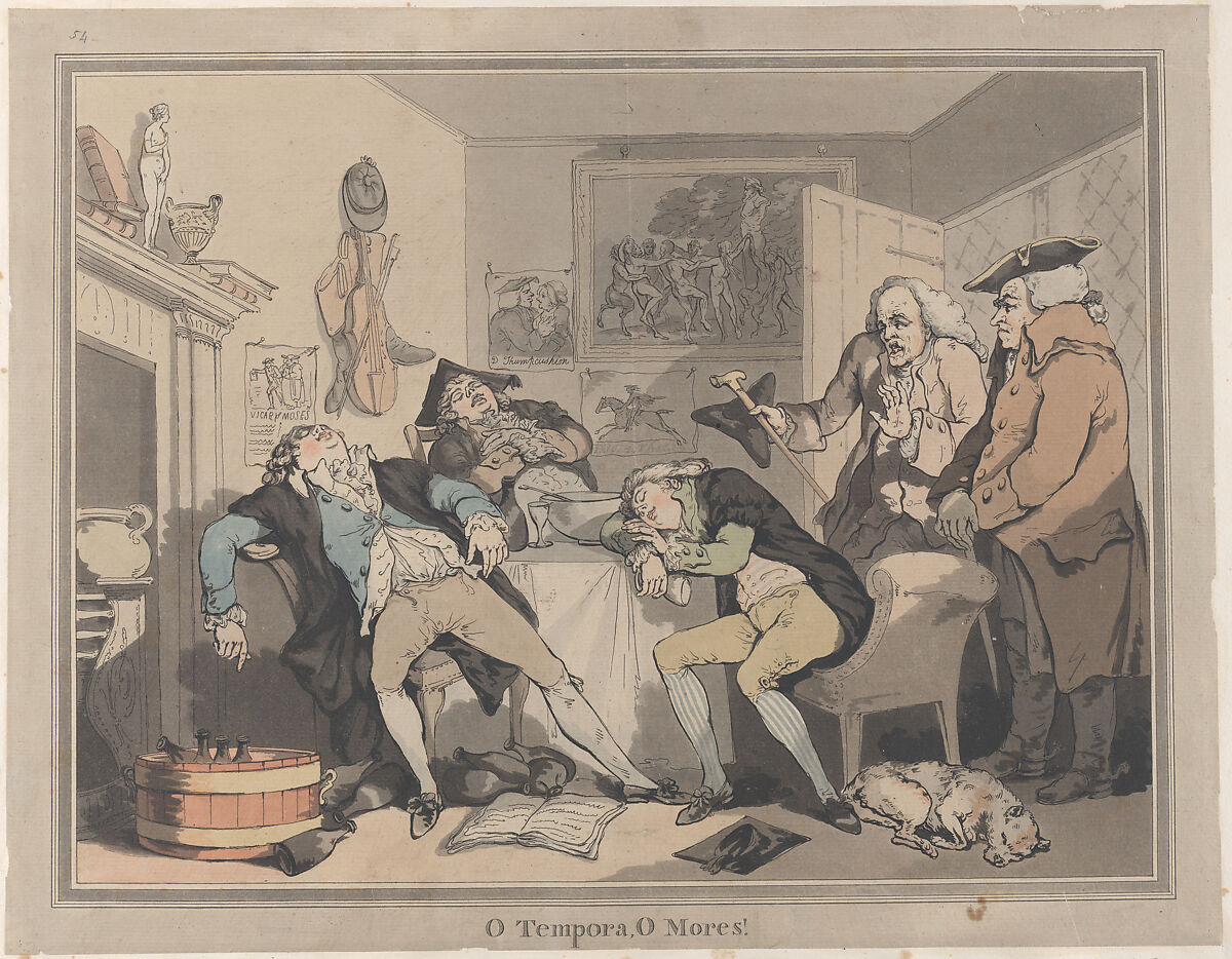 O Tempora, O Mores!, Samuel Alken (British, London 1756–1815 London), Hand-colored etching and aquatint 