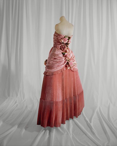 balenciaga pink dress Women's Double Maxi Ballon Dress in Dusty Pink