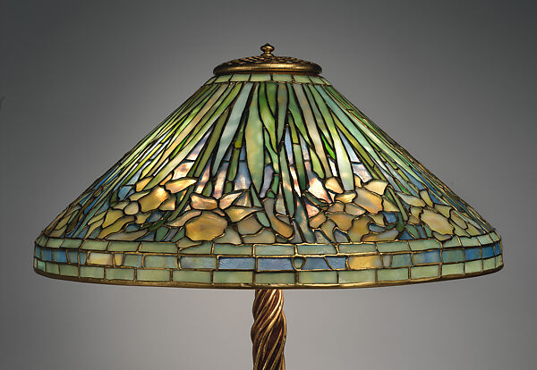 "Daffodil" lamp, Tiffany Studios (1902–32), Leaded opalescent glass and gilt bronze, American