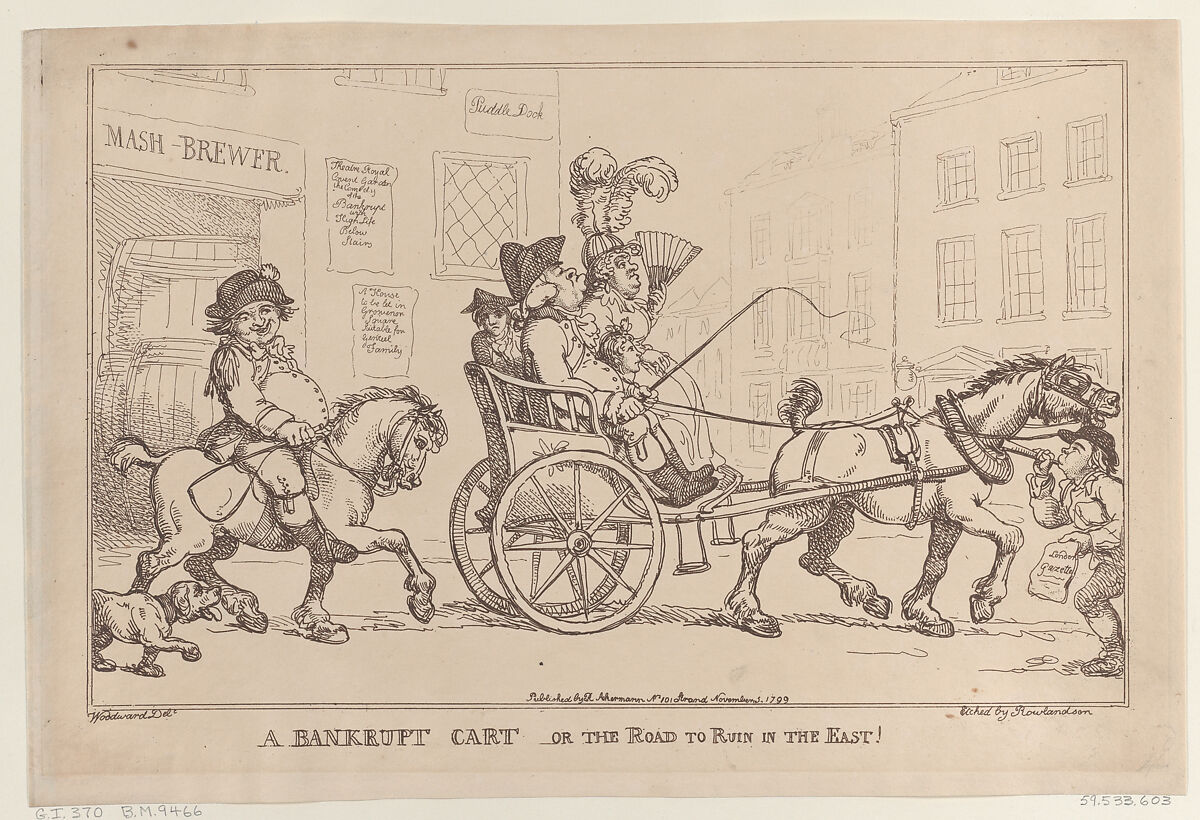 Thomas Rowlandson | A Bankrupt Cart, or The Road to Ruin in the East ...