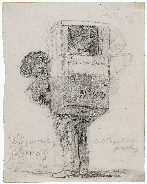New Stage Coaches, drawing 24 from Album G, Goya (Francisco de Goya y Lucientes) (Spanish, Fuendetodos 1746–1828 Bordeaux), Black crayon on laid paper 