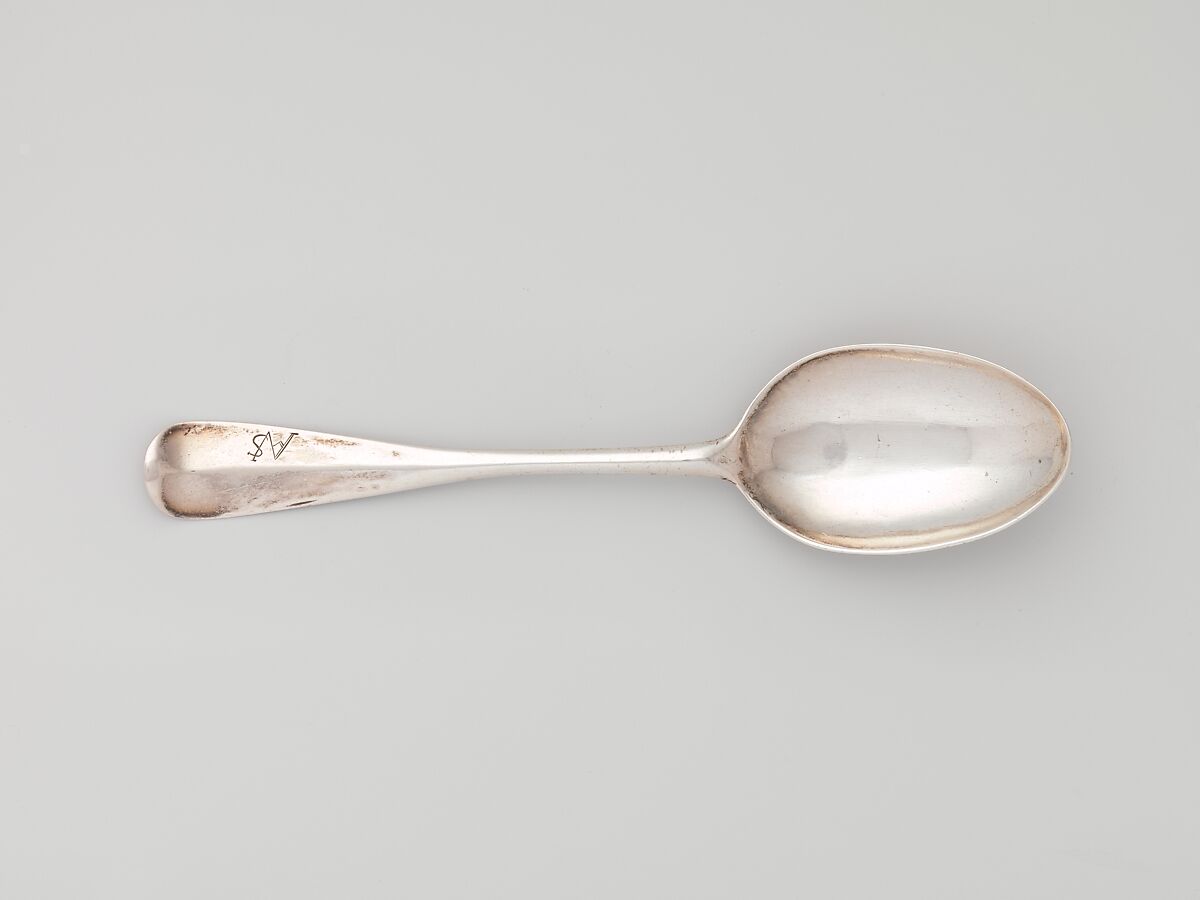 Table Spoon, Barent Ten Eyck (1714–1795), Silver, American