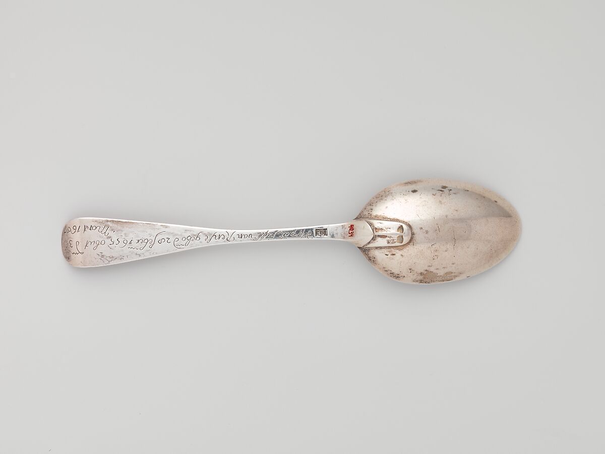 Table Spoon, Barent Ten Eyck (1714–1795), Silver, American