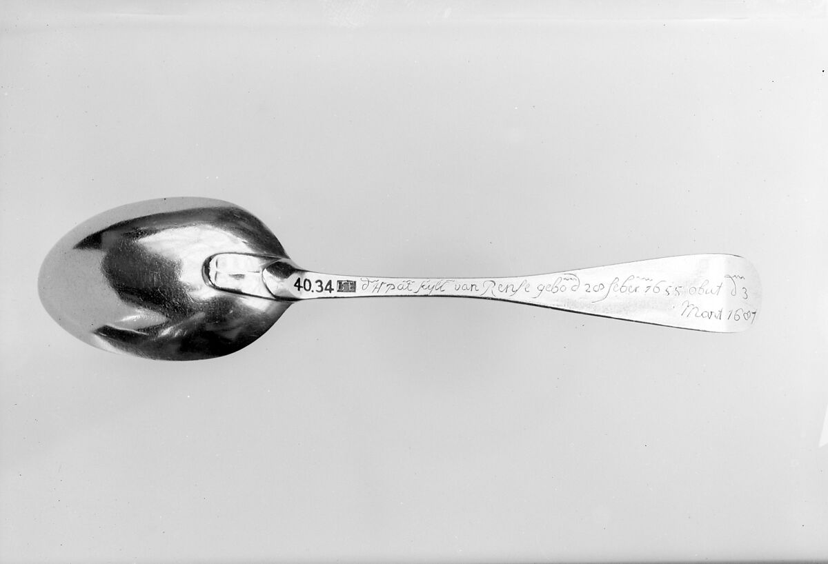 Table Spoon, Barent Ten Eyck (1714–1795), Silver, American
