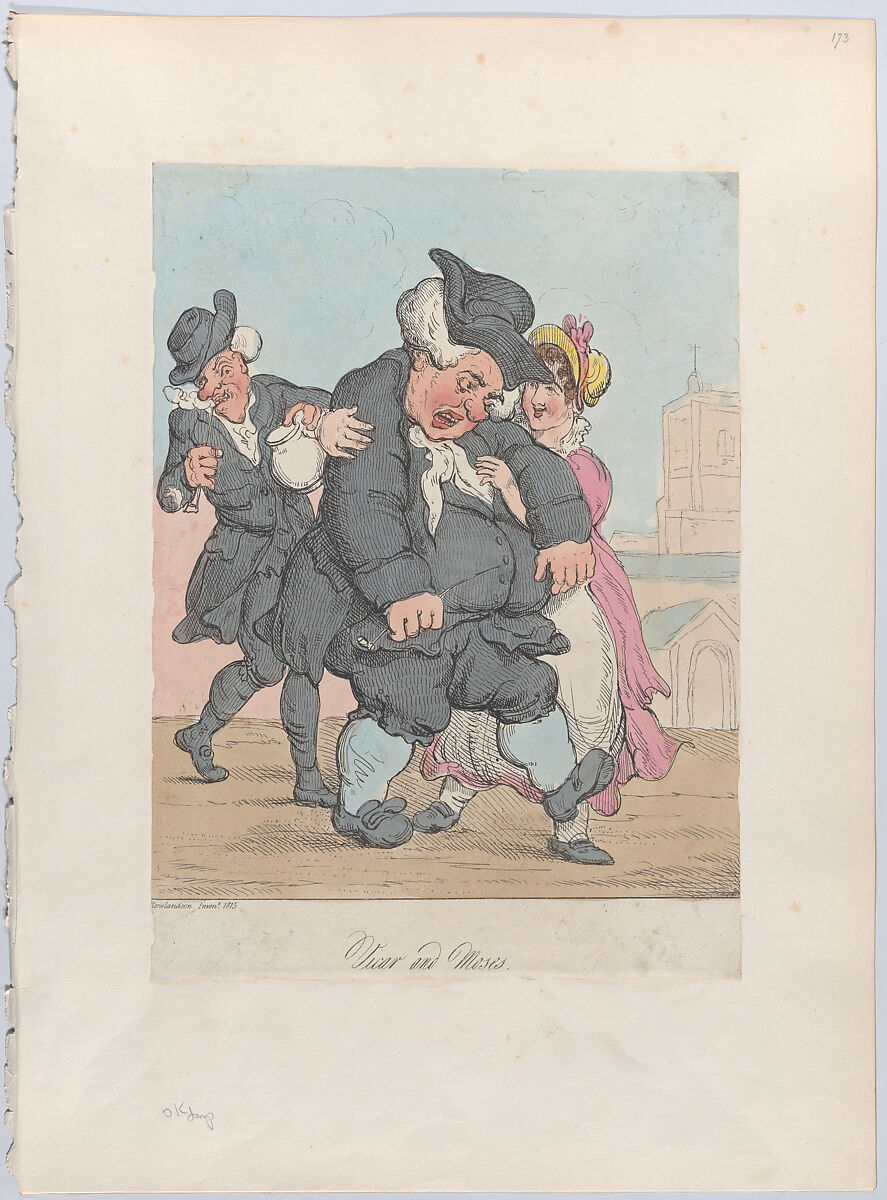 Vicar and Moses, After Thomas Rowlandson (British, London 1757–1827 London), Hand-colored etching 