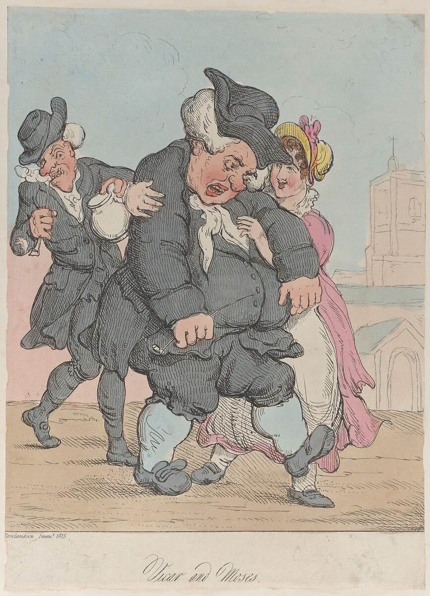 Vicar and Moses, After Thomas Rowlandson (British, London 1757–1827 London), Hand-colored etching