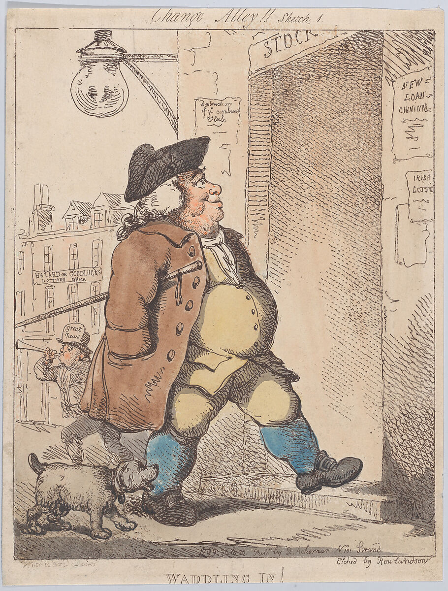 Waddling In!, Thomas Rowlandson (British, London 1757–1827 London), Hand-colored etching 