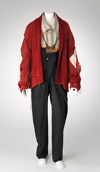 Ensemble, Vivienne Westwood (British, 1941–2022), (a) cotton; (b) cotton; (c) cotton, leather, metal, (d, e) leather, metal, British 