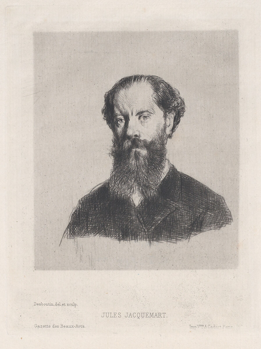 Portrait of Jules Jacquemart, from "Gazette des Beaux-Arts", Marcellin Desboutin (French, Cérilly 1823–1902 Nice), Drypoint; second state of two 