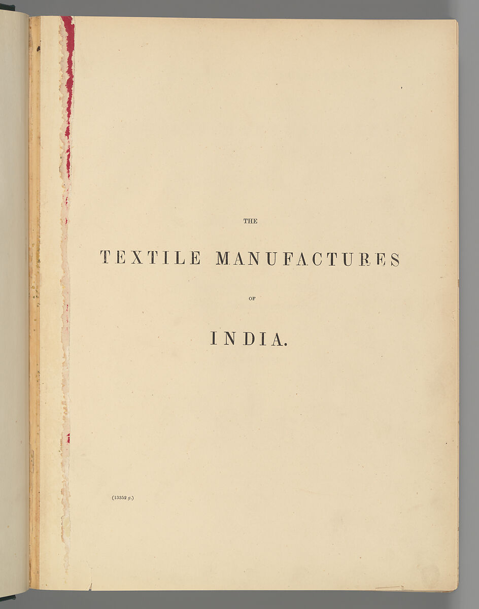 Collection of specimens and illustrations of the textile manufactures of India. Second series : Kincobs, Nos. 401 to 458, John Forbes Watson (Scottish, 1827–1892)