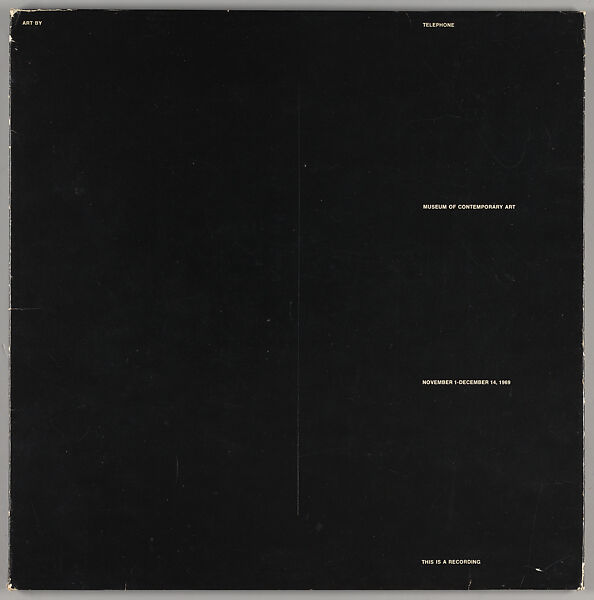 Art by telephone : an exhibition organized by the Museum of Contemporary Art under the sponsorship of the American National Bank and Trust Company of Chicago, November 1 to December 14, 1969, Jan van der Marck