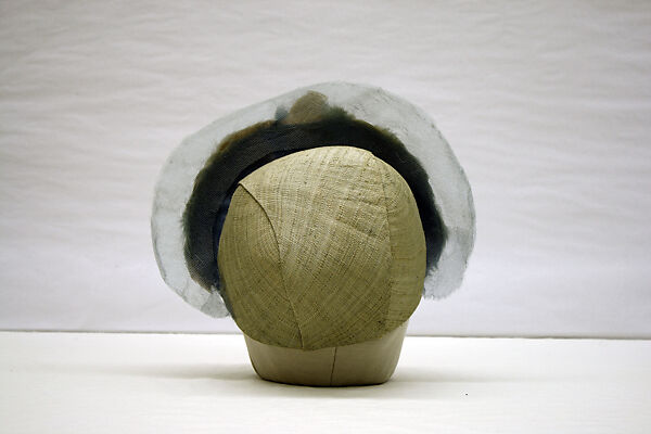 Wedding ensemble, Mainbocher (French and American, founded 1930), silk, leather, straw, coq feathers, French