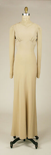 Wedding ensemble, Mainbocher (French and American, founded 1930), silk, leather, straw, coq feathers, French