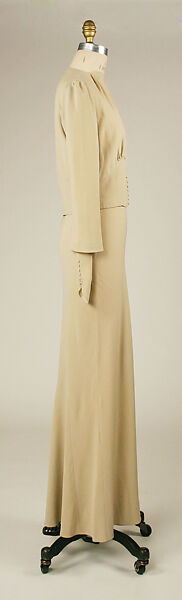 Wedding ensemble, Mainbocher (French and American, founded 1930), silk, leather, straw, coq feathers, French
