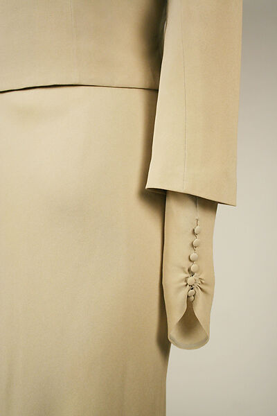 Wedding ensemble, Mainbocher (French and American, founded 1930), silk, leather, straw, coq feathers, French