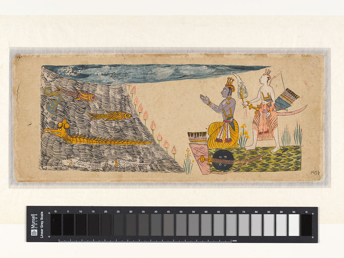 Double-sided folio from a Ramayana series, Opaque watercolor on paper, India, Himachal Pradesh, unidentified sub-school