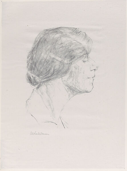 Head of a Woman (Frauenkopf), from 9 Lithographs, Max Liebermann (German, Berlin 1847–1935 Berlin), Lithograph; proof 