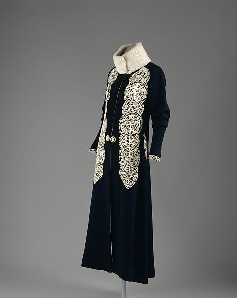 Coat, Paul Poiret  French, silk, wool, fur, leather, French