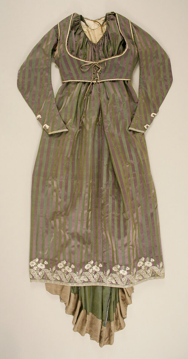 Round gown, silk, linen, Italian