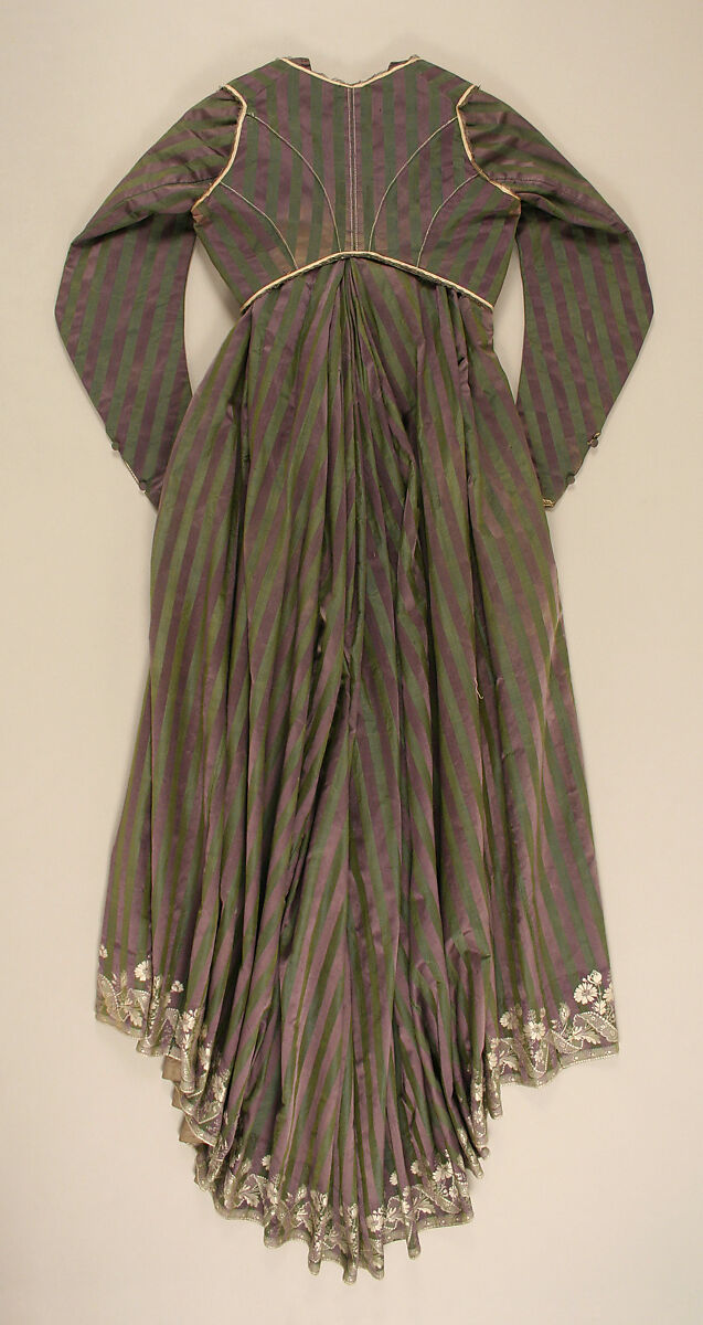 Round gown, silk, linen, Italian