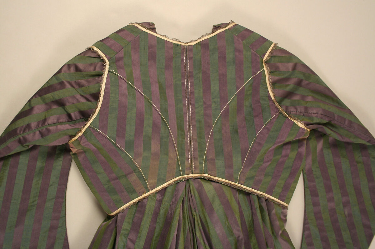 Round gown, silk, linen, Italian