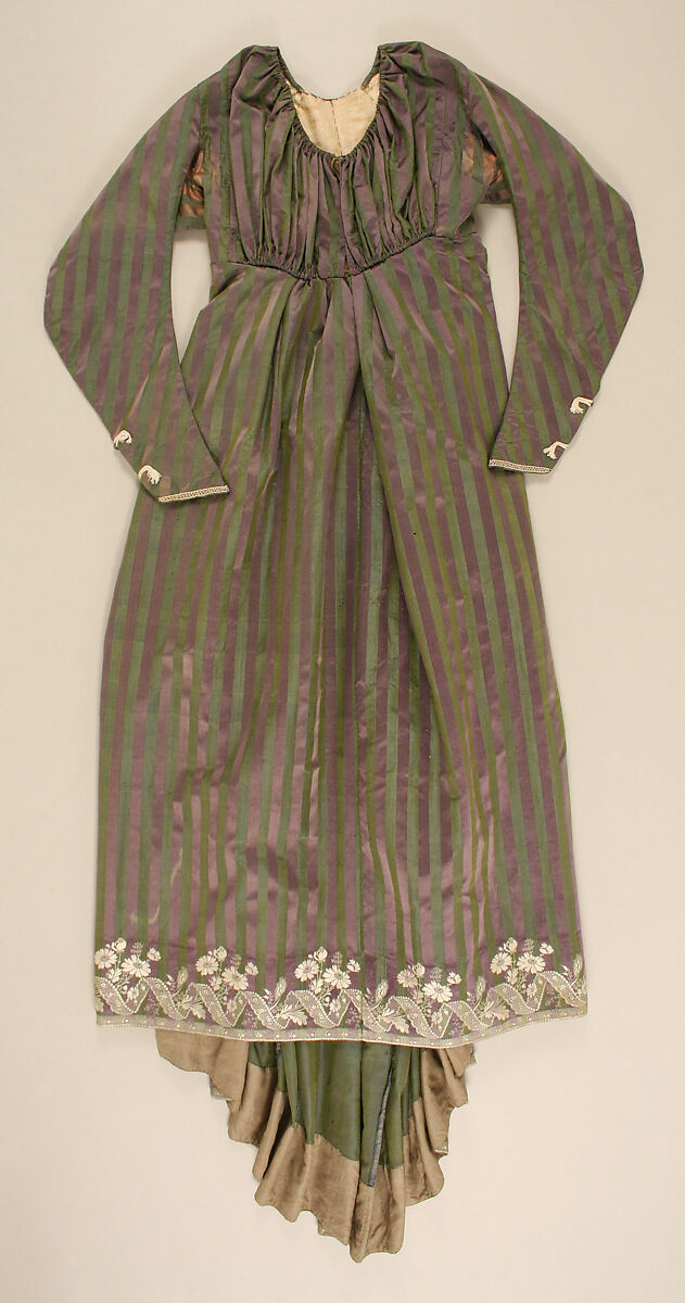 Round gown, silk, linen, Italian