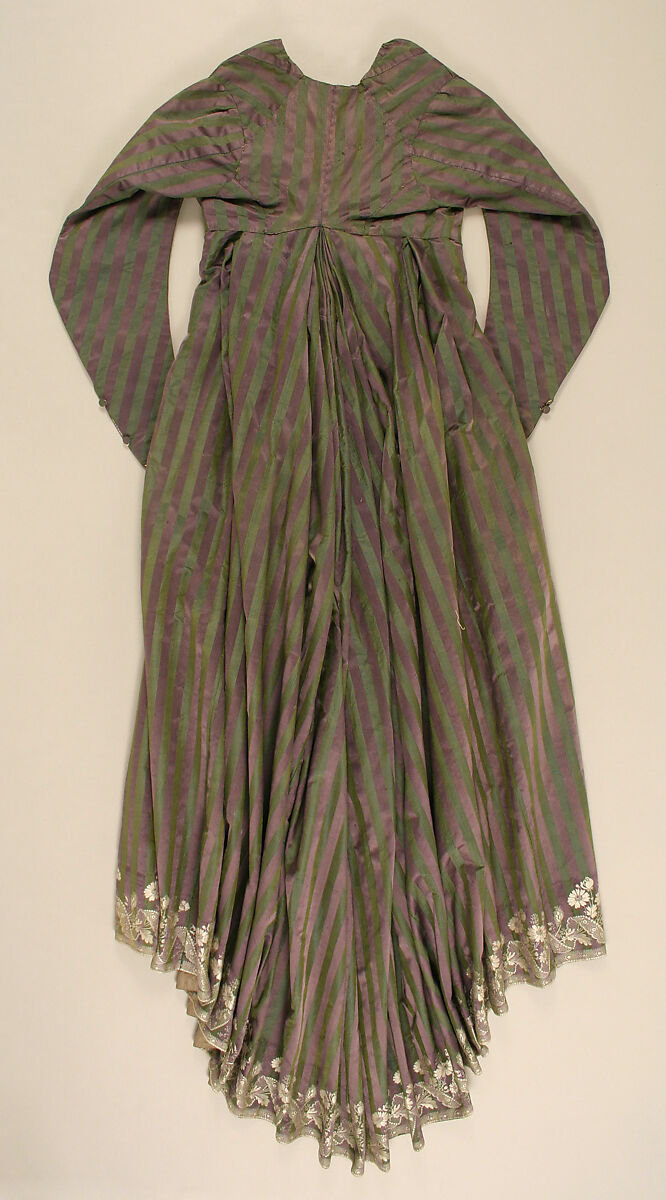 Round gown, silk, linen, Italian