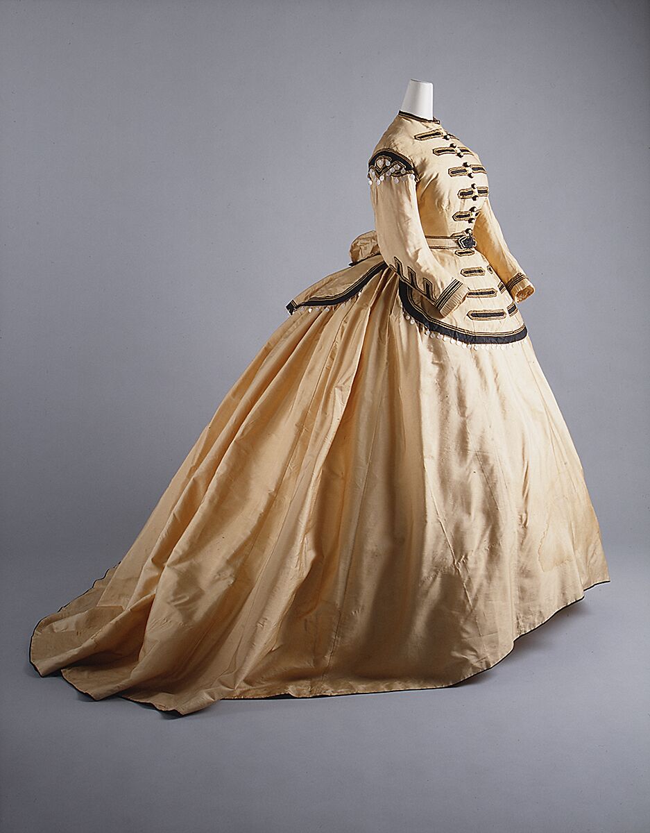 Dress, silk, mother-of-pearl, American