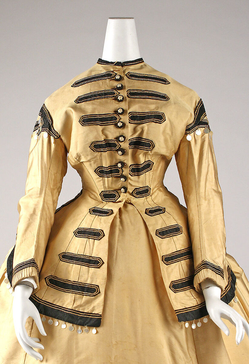 Dress, silk, mother-of-pearl, American