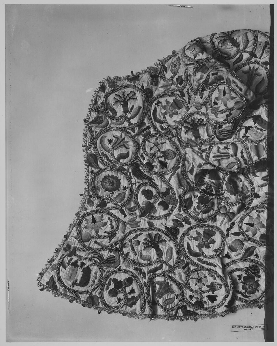 Waistcoat, linen, silk, metal, British