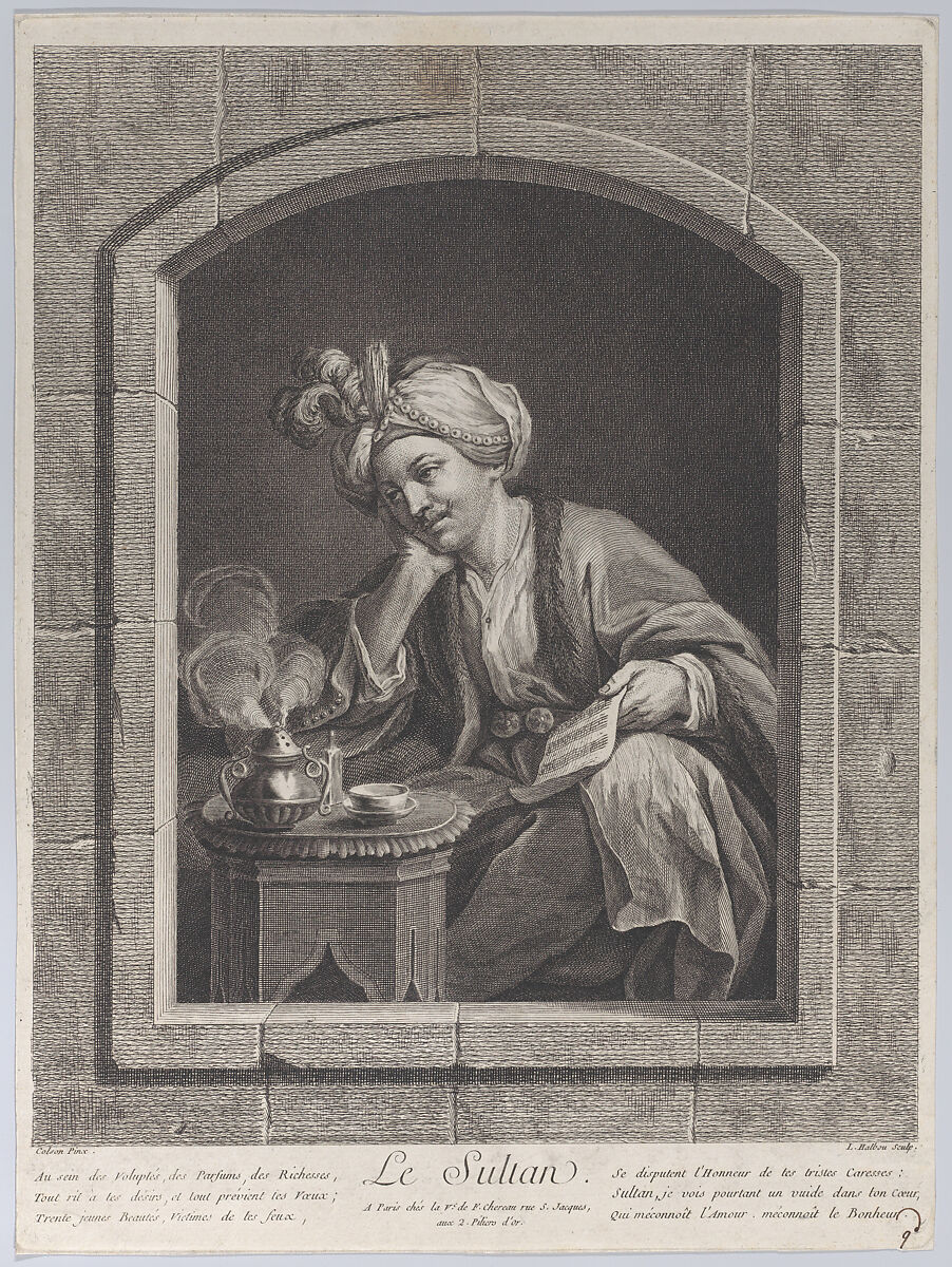 Le Sultan, Louis Michel Halbou (French, 1730–1809 Paris), Etching and engraving 