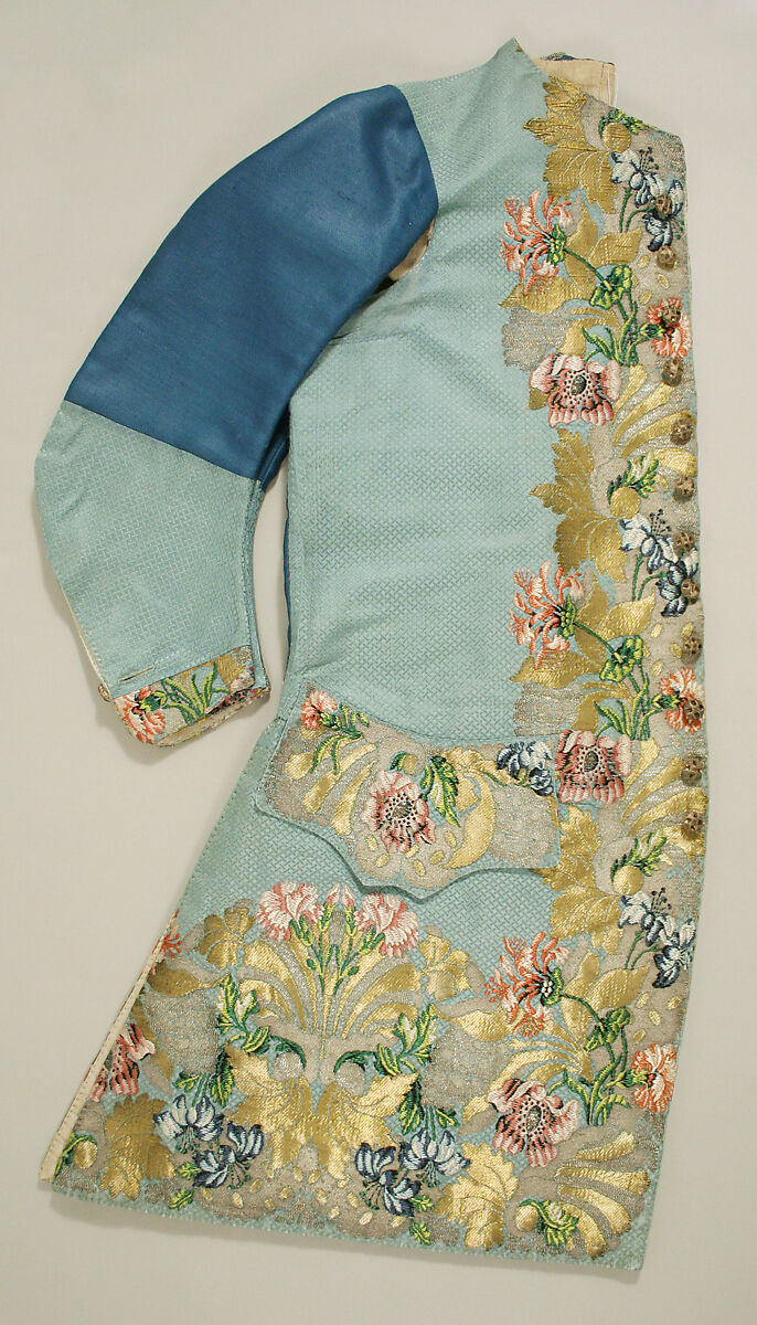 Waistcoat, Textile by Anna Maria Garthwaite (British, 1690–1763), silk, wool, linen, metal, British