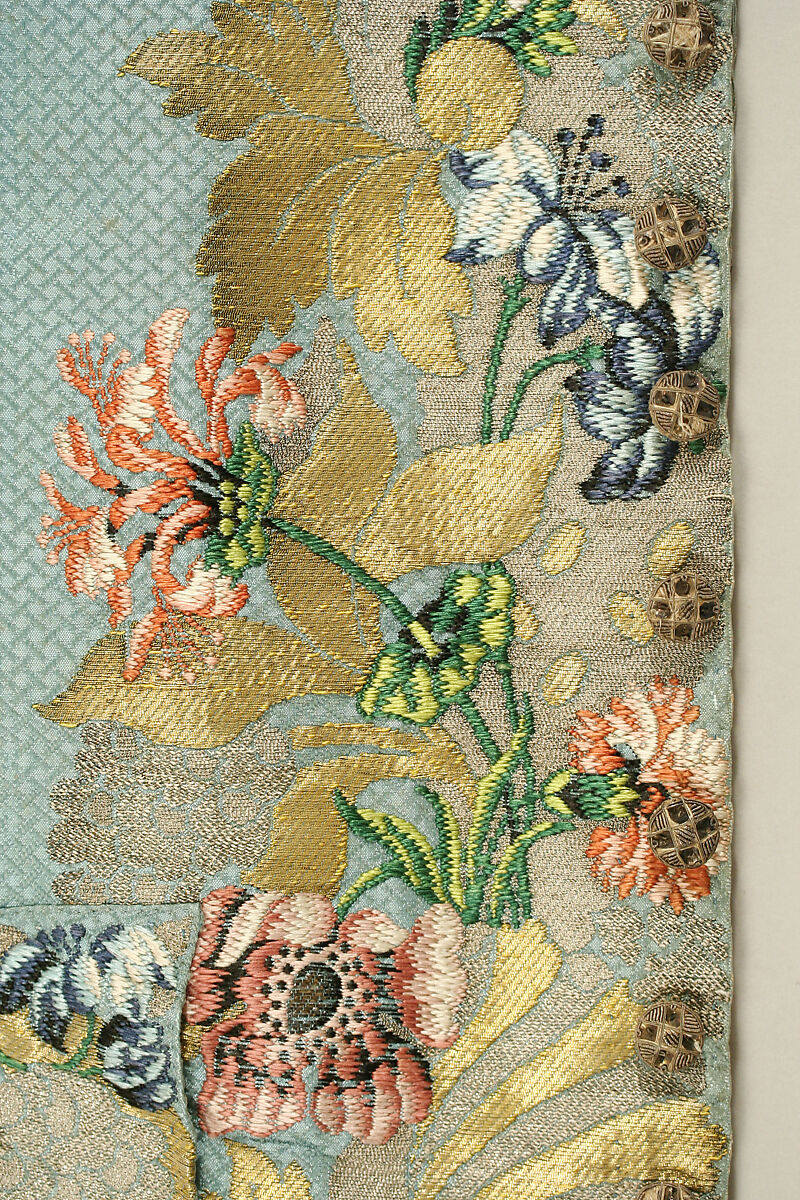 Waistcoat, Textile by Anna Maria Garthwaite (British, 1690–1763), silk, wool, linen, metal, British
