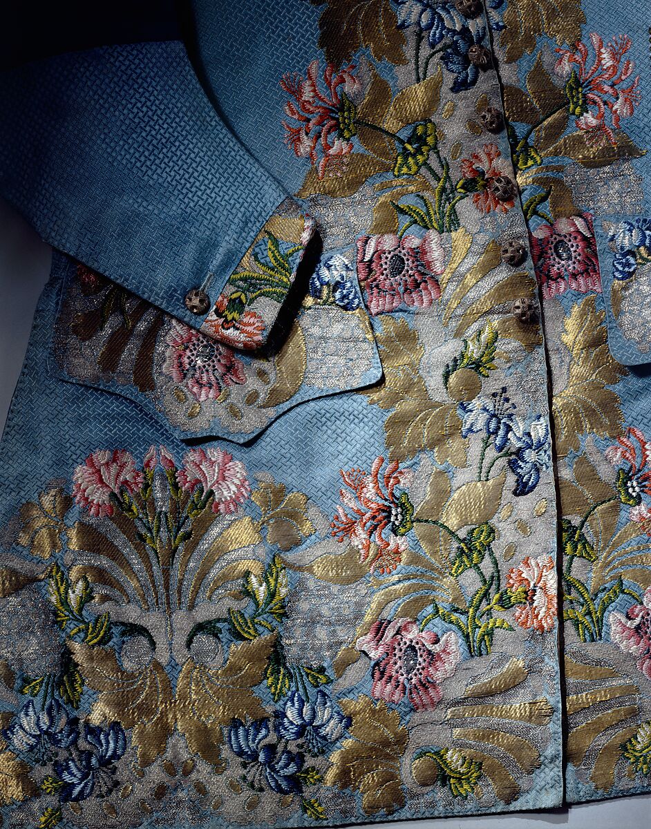 Waistcoat, Textile by Anna Maria Garthwaite (British, 1690–1763), silk, wool, linen, metal, British