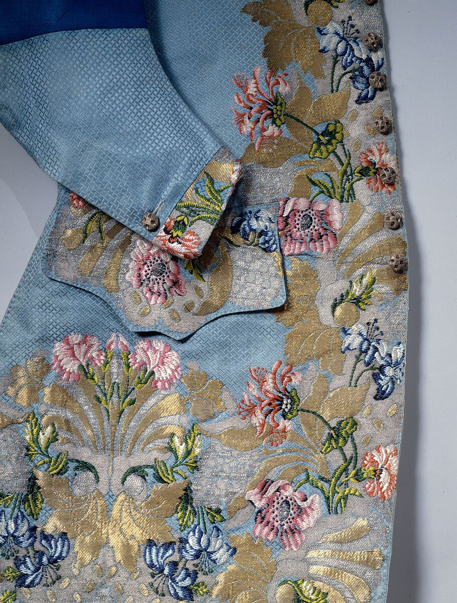 Waistcoat, Textile by Anna Maria Garthwaite (British, 1690–1763), silk, wool, linen, metal, British